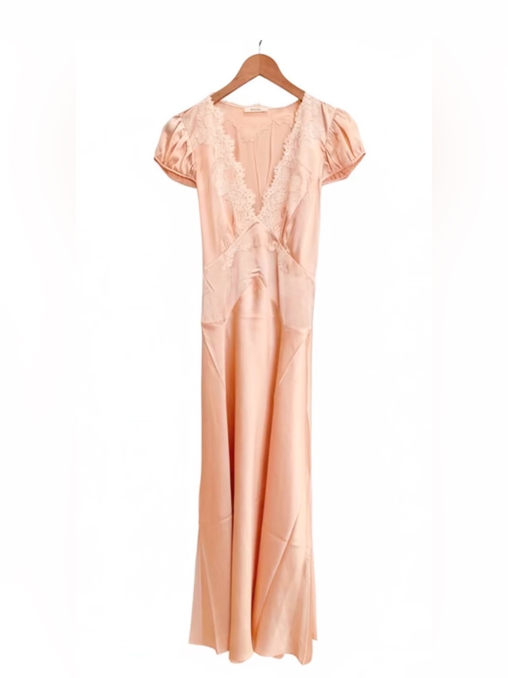 Doen Coraline Peach Lace-Trim Slip maxi Dress - Picture 2 of 2